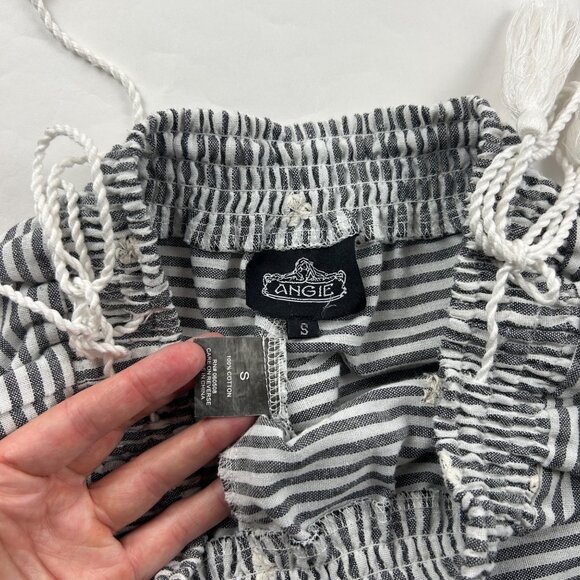 Angie Striped Cotton Eyelet Flared Pant S - Picture 3 of 6